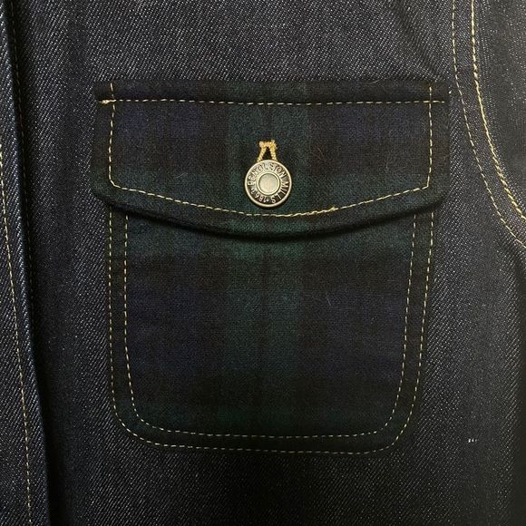 Pendleton Denim Jean Jacket w/ Blackwatch Pockets - Picture 5 of 6